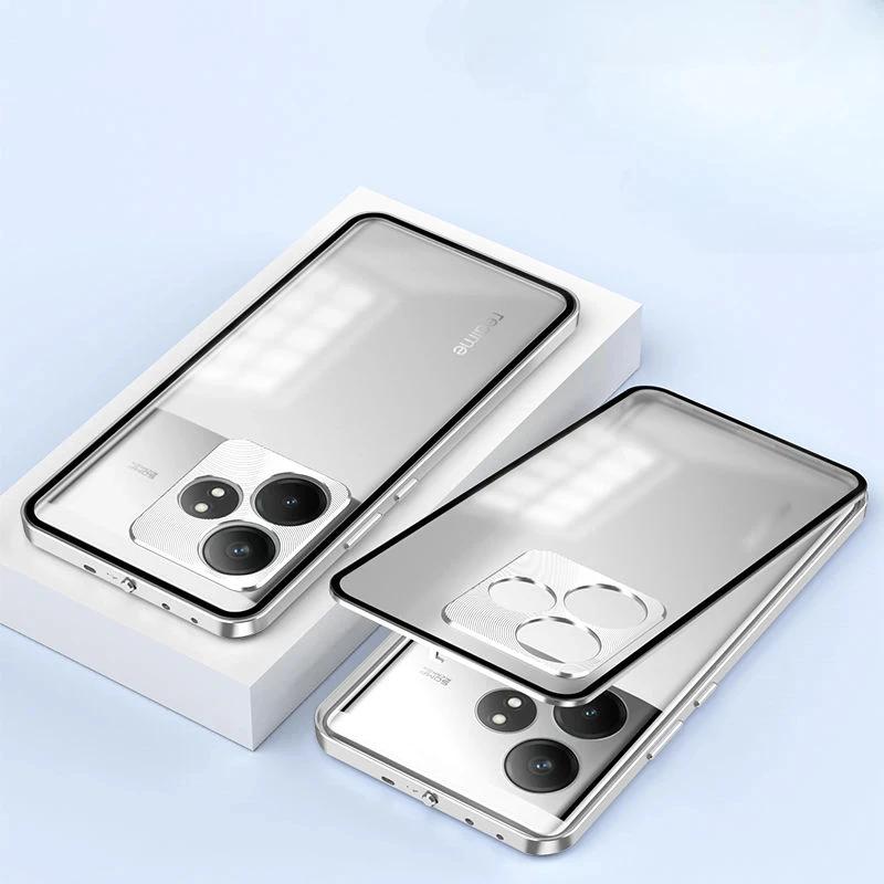 for Realme GT6 GT 6T Aluminium Alloy Metal Frame Bumper Cover for Realme GT Neo 6 SE Shockproof Clear Back Case Hard Shell