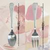 Nagao Nico Teaspoon and Cake Fork, Set of 2, 18-8 Stainless Steel, Made In Japan, Silver