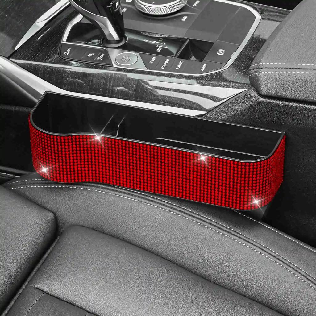 Щелевая коробка для хранения автомобильного сиденья со стразами, органайзер для бутылок и ключей для телефона для женщин и девочек, аксессуары для интерьера