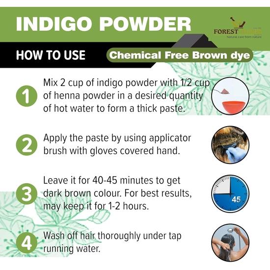 The Forest Herbs Natural Care From Nature Indigo Leaves Powder (500g) Organic for Hair Colour Black, Avuri Leaf (Pack of 1)