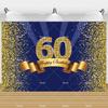 Фон для 60-летия Женщина Мужчина 60 Лет Украшения на День Рождения Товары для вечеринки Блестящие Шары Баннер "Шестьдесят" Реквизит для Фотосессии