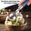 Ложка для мороженого из нержавеющей стали с механизмом Pop-Top, Ложка-шарикодел для фруктов из нержавеющей стали с механизмом Pop-Top, Ложка-шарикодел для дыни из нержавеющей стали, Безопасно для посудомоечной машины, Для