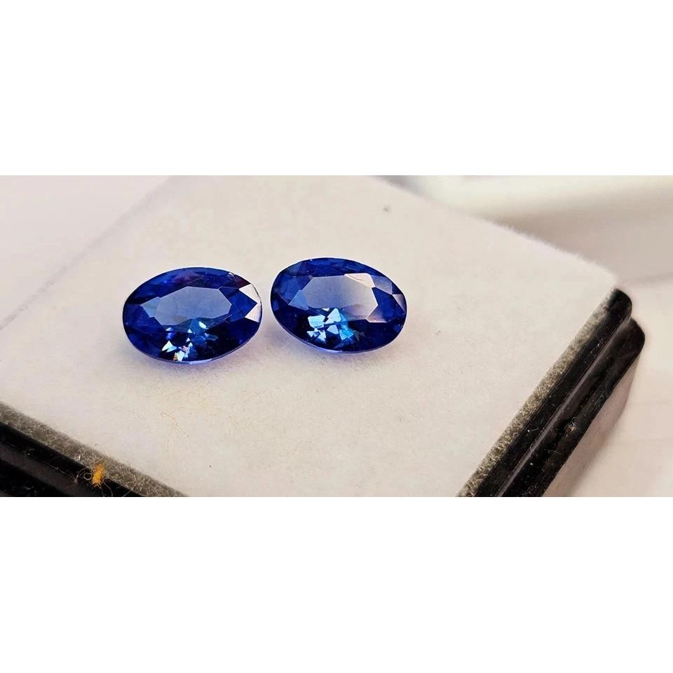 Beautiful Zircon Blue For Earring Making Oval Cut 2+ Ct Pair Loose Gemstone