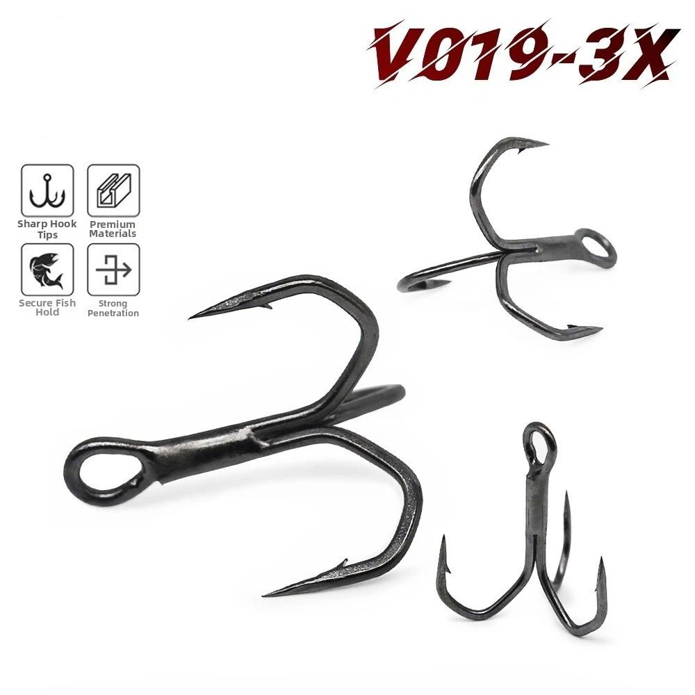 10pcs Black Color Treble Hook High Strength Bass Hooks 2026 Fishing Lure Hooks Bass Fishing