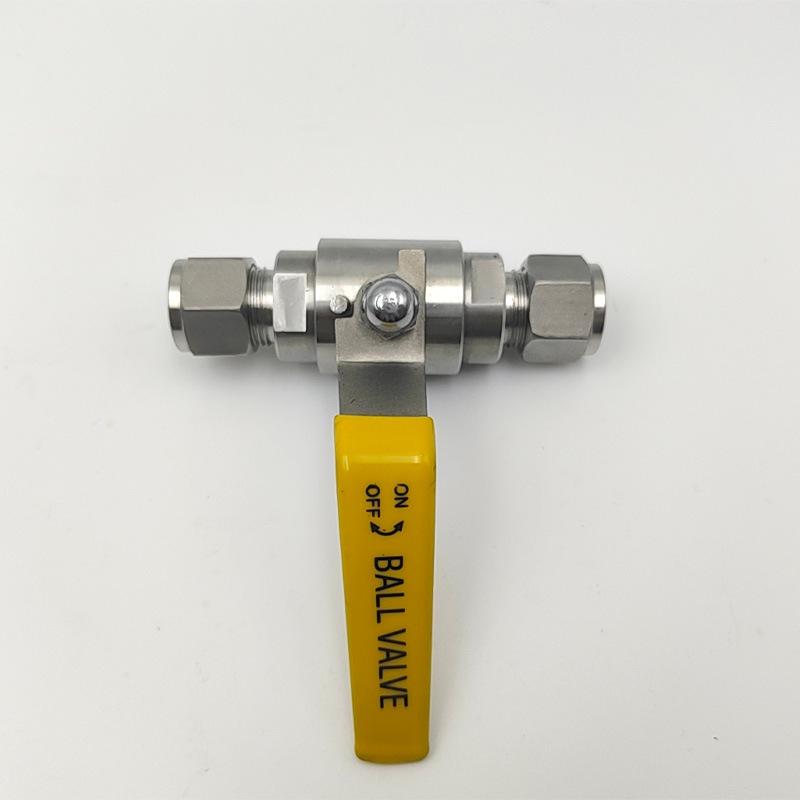304 Stainless Steel High-Pressure Double Ferrule Ball Valve, Manual Air Source with Instrument Handle Q91F-64P.