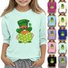 Детская повседневная футболка с принтом в виде воротника с надписью «Св. Патрик» и рукавами длиной 7 минут
