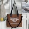 Oxford Canvas Tote Bag For Women With Letter Print Soft Shoulder Daily Use
