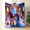 Santa and Snowman Holiday Cheer print blanket soft and cozy perfect for the living room bed sofa or a nap,gift