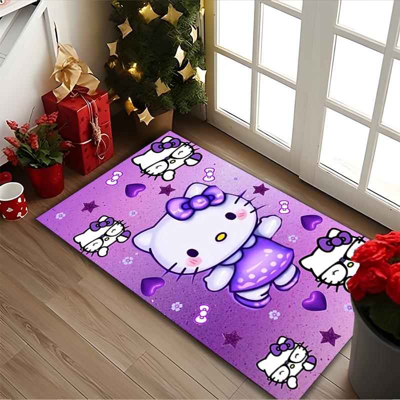 [Hello Kitty Printed Carpet] Non-slip Office Rug, Cozy Area Carprt for Living Room Use, Soft Home Sofa Chair Mat