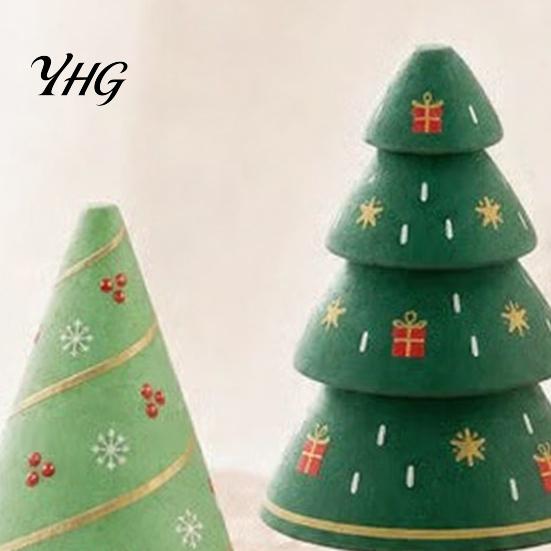 Blank Wood Shapes for Painting DIY Unfinished Wooden Christmas Tree Craft Kit, Figurines Desktop Tabletop Decor Kids Painting, Hand?Painted