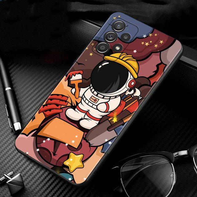 Чехол с милым мультяшным астронавтом для Samsung Galaxy A51 A71 A01 A11 A21 A21s A31 A41 A72 A52 A42 A32 A22 A12 A02 A02s F42