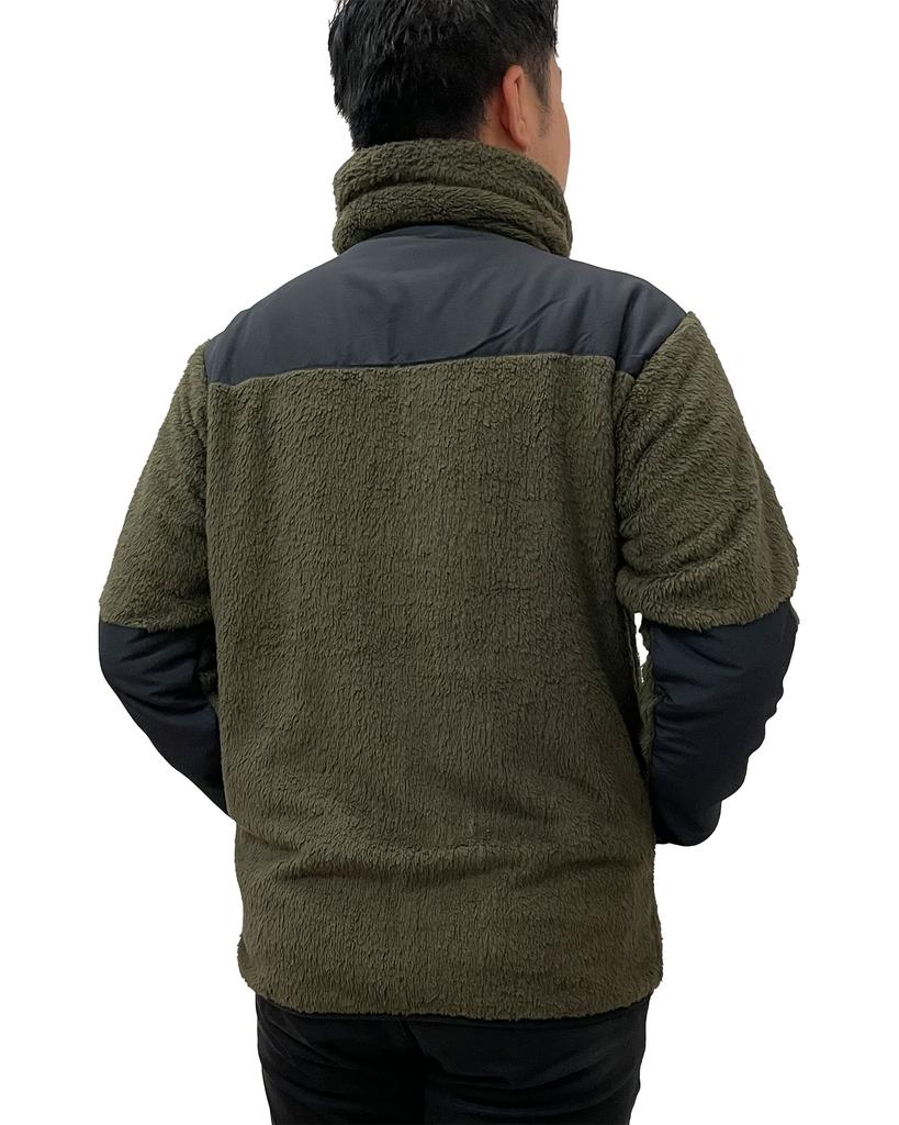 Converse Converse Stand Collar Shaggy Boa LL Men's Jacket, M, L, (JP, Alphabet, L, Khaki)