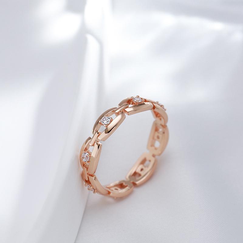 Classic Chain Design Zircon Finger Rings for Women Fashion Daily Jewelry Gifts