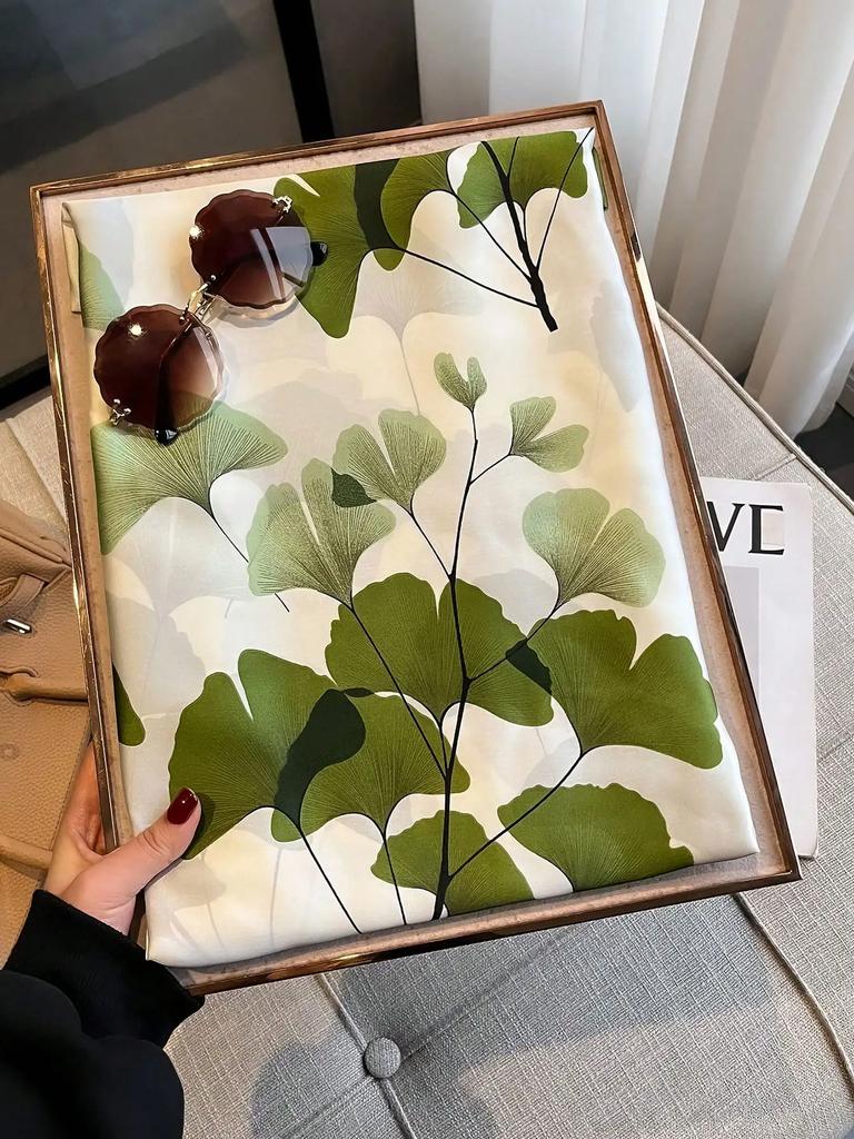 Print Square Scarf Vintage Imitation Silk Shawl Scarf Elegant Cashew Pattern Women Windproof Outdoor Head Wrap