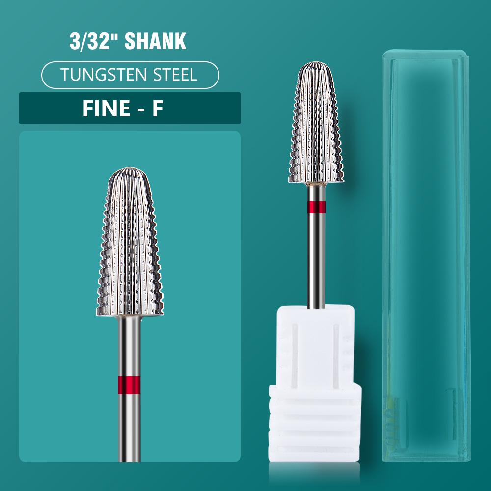 5 In 1 Carbide Tungsten Nail Bit Dual Rotation Volcano/Tornado Milling Cutters Fast Remove Acrylic Hard Gel ManucureTools