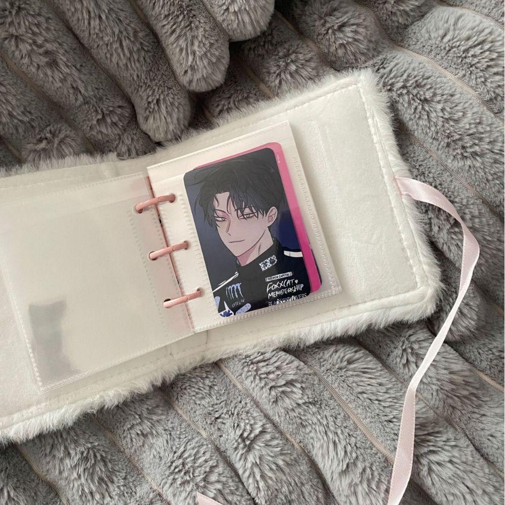 A5 INS 3-inch Small Card Storage Star Pattern Plush Photo Album Binder Photocard Collection Books Loose-leaf Photocard Holder