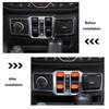 Orange Window Lift Switch Button Trim Cover Bezels For Jeep Wrangler JL JT 2018+