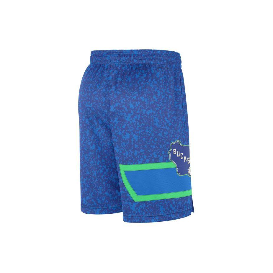 Nike Шорты NBA Milwaukee Bucks Swingman City Edition Dri-Fit, фото, синие/плоские, опаловые, мужские, уличная одежда DX8709-406