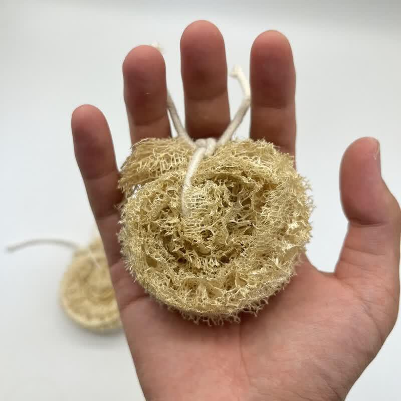 Natural Loofah Pot Scrubber with Steel Core
