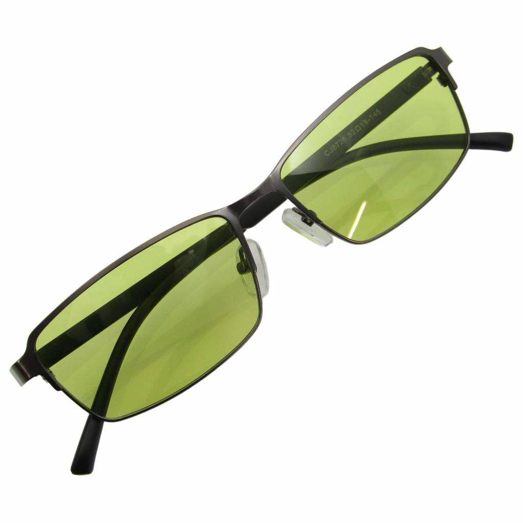 KKD Polarized Photochromic UV 8726 Polarized Photochromic Color-Changing Sunglasses, Metal, Square, Lightweight, Protection, (Gunmetal, Yellow/Smoke)