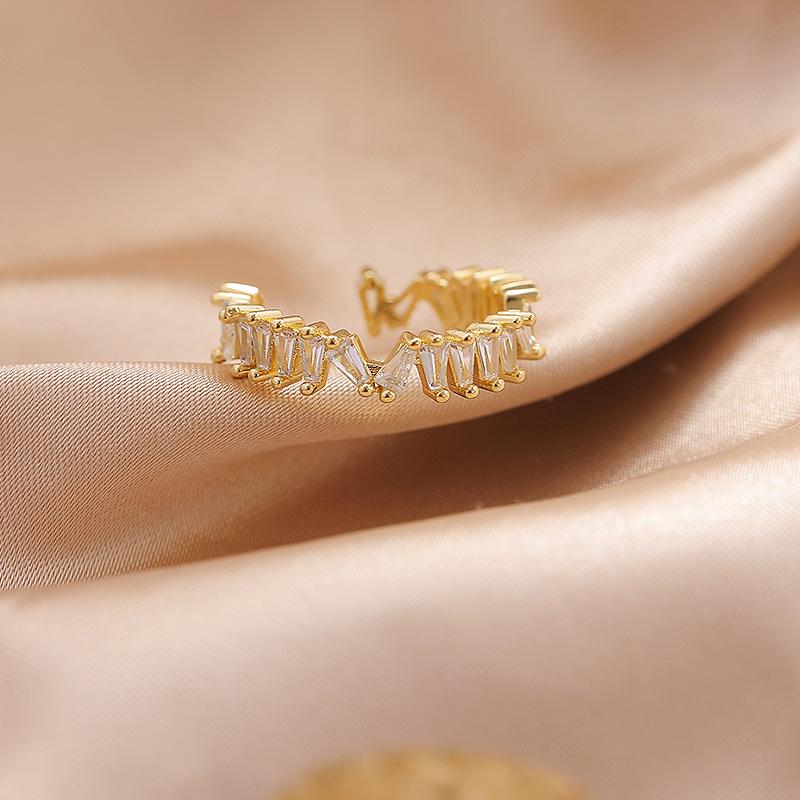 Роскошные кольца из золотого жемчуга и циркония для женщин, винтажное сексуальное разомкнутое кольцо, вечернее кольцо, модные элегантные ювелирные изделия