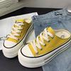 New Thick-soled Height-increasing Canvas Shoes with Toe Caps and Half-slippers One-foot Shoes