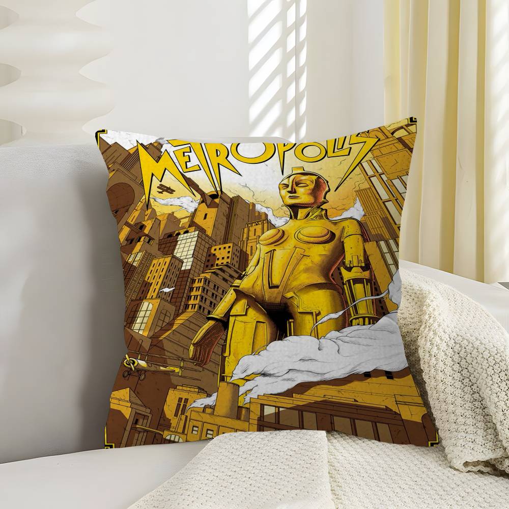 Vintage s Metropolis Movie Pillow Gifts Home Office Furnishings Bedroom Sofa Car Cushion Cover case xcm