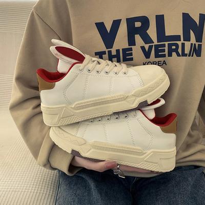 Женская вулканизированная обувь 2024 года, новая женская спортивная обувь, модная милая спортивная обувь с ушками кролика, молодежная обувь для скейтбординга