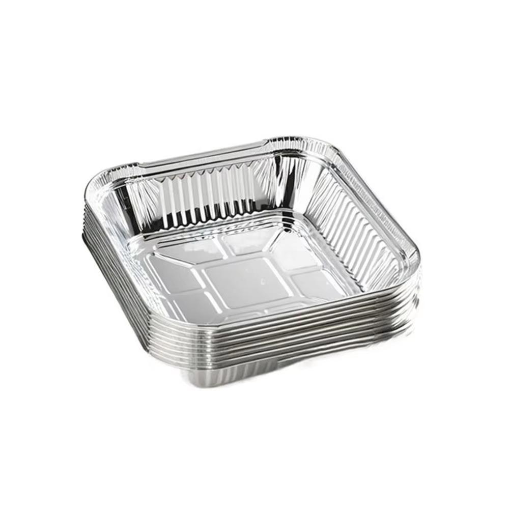 30Pcs Reusable Aluminum Foil Box Non-stick Square Baking Pan Recyclable Foil Pans  Roasting