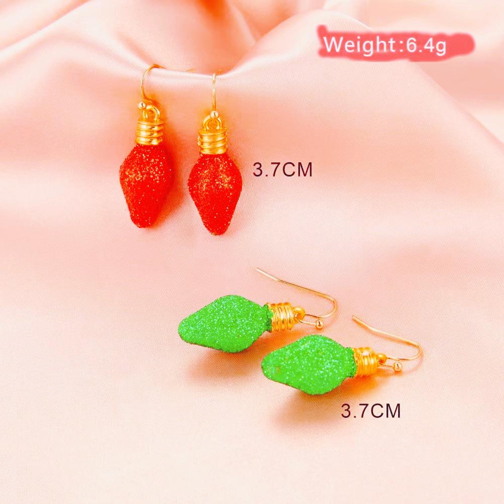 Трансграничные геометрические серьги-лампочки на рождественскую тематику