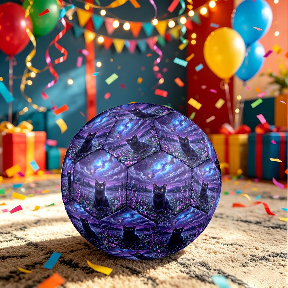 1pc Galactic Cat Garden Size 5 Soccer Ball Professional Match Training Football Indoor &Outdoor Sports Ball Lightweight Durable c6560