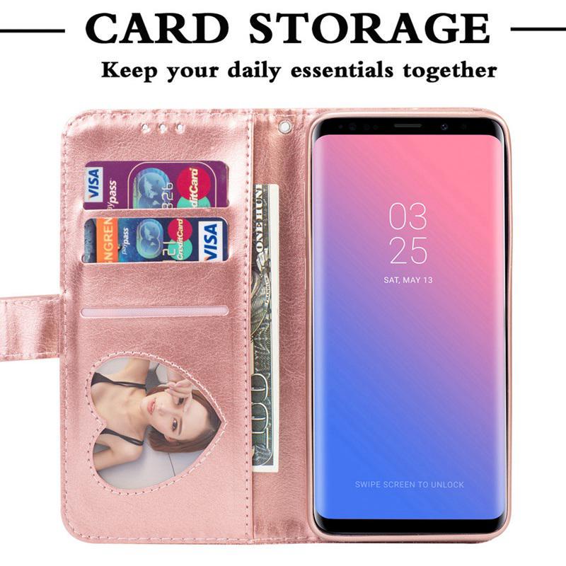 Чехол-кошелек с блестящими кожаными откидными чехлами на молнии, сумка для телефона для iPhone Samsung Xiaomi Redmi Huawei Honor