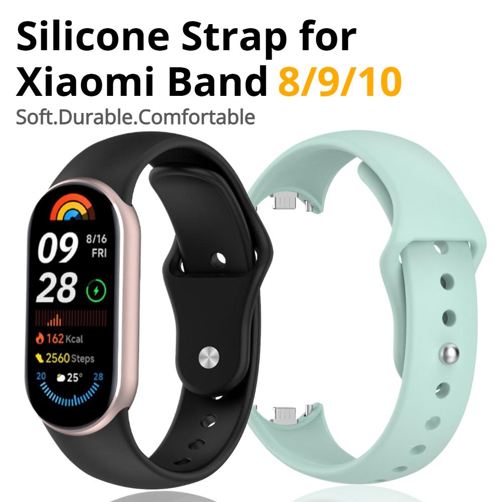 Для Xiaomi Band 8 9 10 Ремешок Аксессуары для Смарт-часов Силиконовый Спортивный Сменный Браслет pulseira correa Для MiBand 10 Браслет