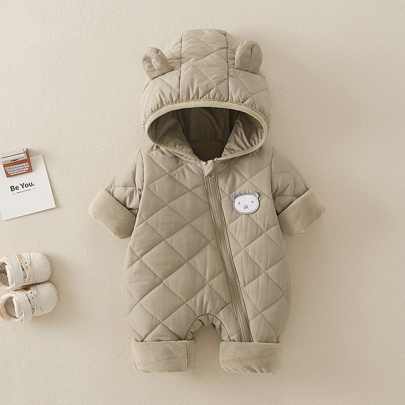 Infants and Young Children's Winter Outfit Thickened Hooded Cotton-padded Jacket Coat Newborn Boys and Girls Baby's Autumn and Winter Suit