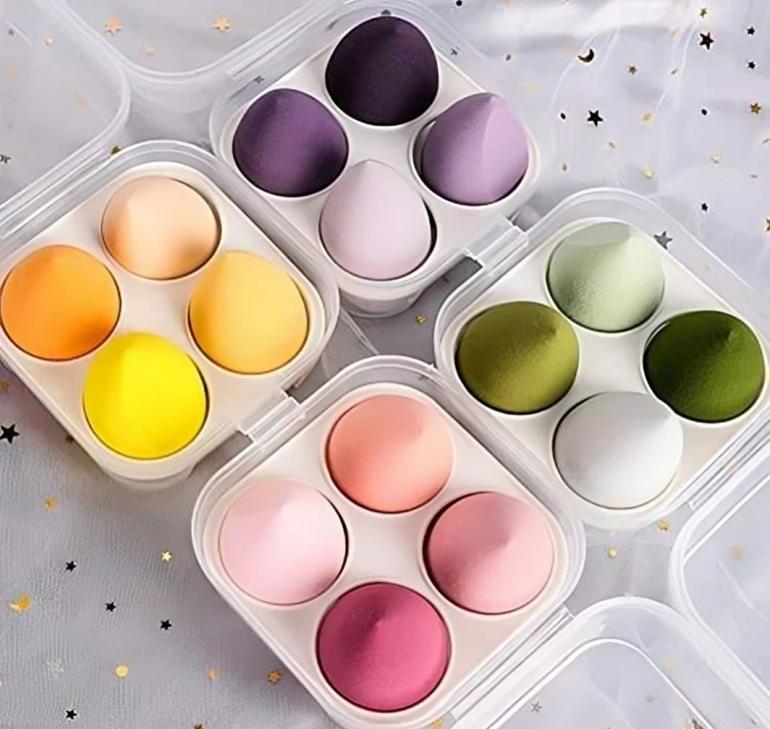 Спонж для макияжа Omidazzle Ultra Soft Beauty Blender (Набор из 4) в многоцветном исполнении с коробкой