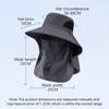 Summer Sun Hats Uv Protection Outdoor Hunting Fishing Sun Cap Wide Brim Breathable Removable Fisherman Hat