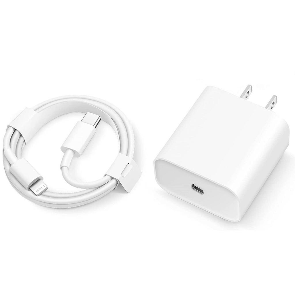 PD 20W USB Type-C Fast Charging Wall Adapter Plug Charger with Cable Cord for iPhone IPad- 2 Sets
