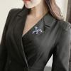 Retro Geometric Shape Shining Rhinestones Inlay Brooch Lapel Shawl Pin Temperament Badge Fashion Accessories