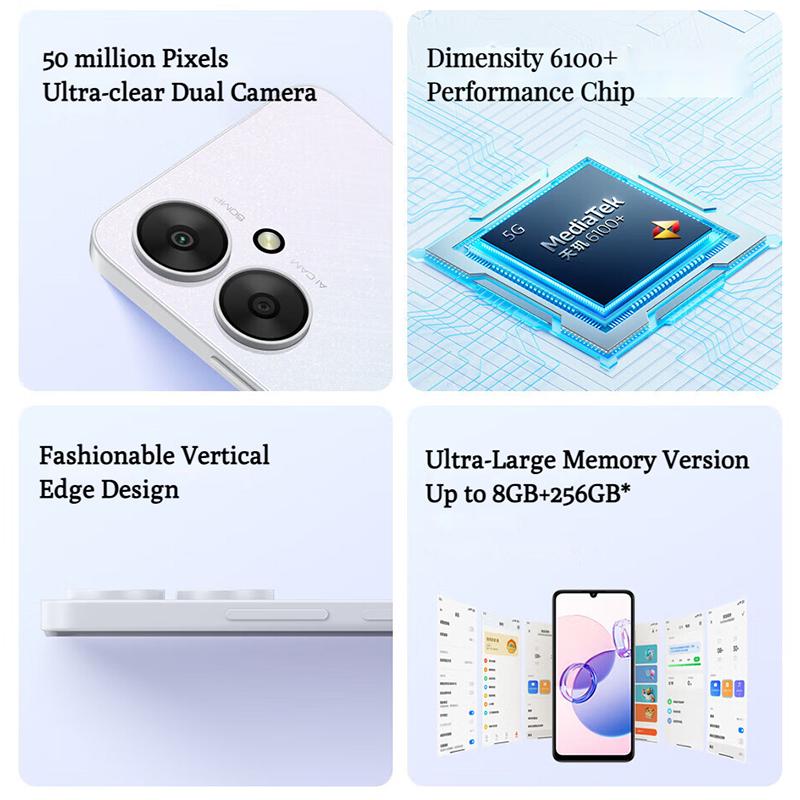 Xiaomi Смартфон Redmi 13C 5G MediaTek Dimensity 6100+ Восьмиядерный Redmi13C 5G Мобильный телефон Игры Изображения Офис Прямые трансляции Киберспорт