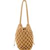 2025 New Summer Beach Tote Bag with Inner Pocket Hollow Mesh Shoulder Bag Cotton Crochet Knit Purse for Women Boho Vacation