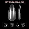 240 шт. Мягкие гелевые типсы для ногтей Полуматовые Полное покрытие Накладные типсы Миндалевидные Французские Накладные ногти Гелевое наращивание Капсулы для ногтей