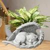 Yousheng Personalized Cat Memorial Stone for Garden Resin Tombstone Marker with Eternal Love And Memory Guardian Angel Sculpture Emotional Souvenir