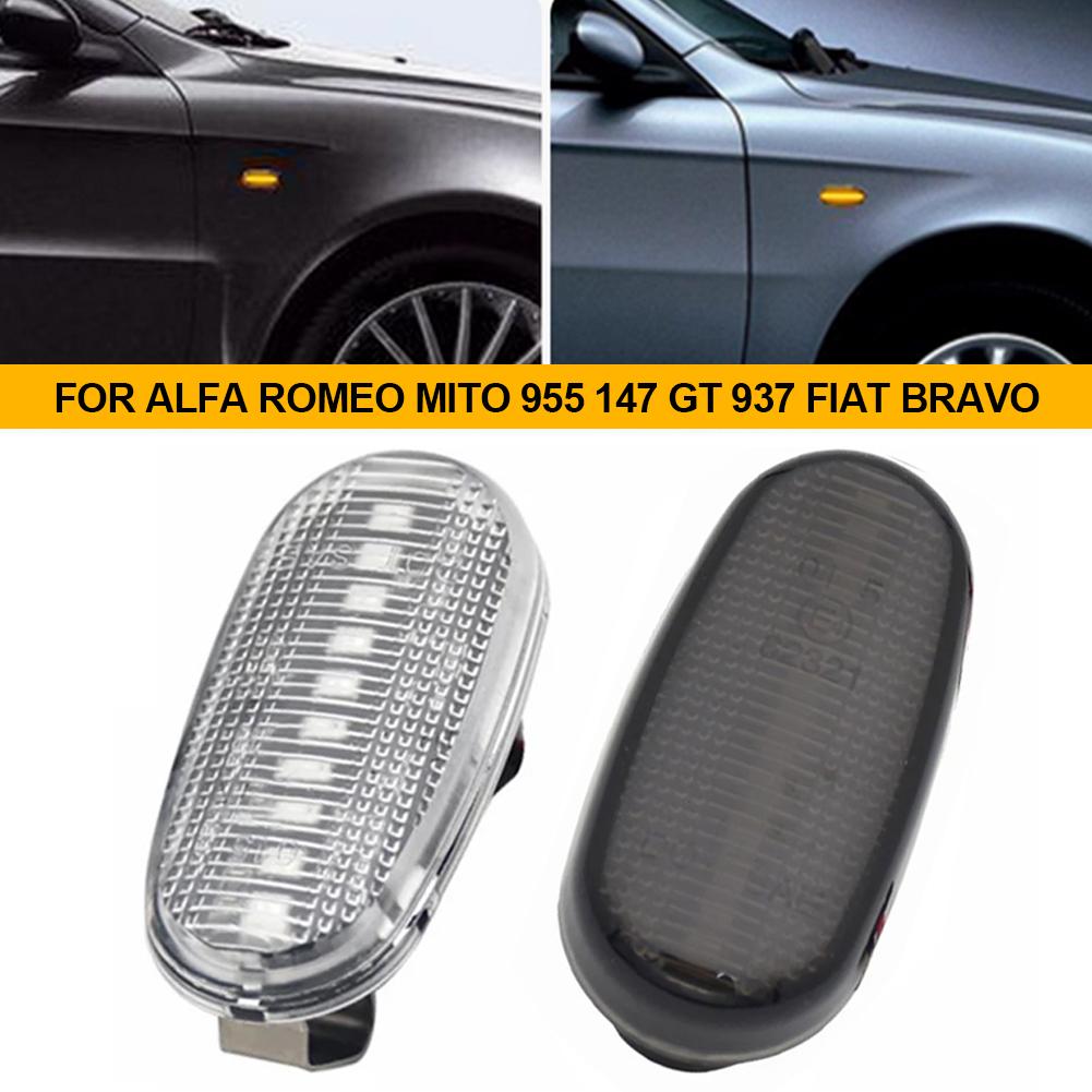 For Alfa Romeo Mito 955 147 GT 937 Fiat Bravo 2 Dynamic LED Side Marker Lights Arrow Turn Signal Flashing Blinker Lamp 2Pcs