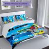 3pcs Custom Name Tayo the Little Bus Bedding Set,Includes 1 Duvet Cover and 2 Pillowcases,All-season Bedroom Decor