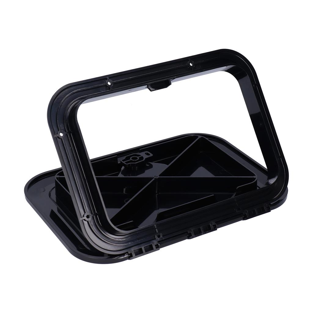 Marine Boat Deck Access Hatch Inspection Cover Ultraviolet Resistant Black 14.75x10.6in