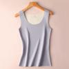 Women's Warm Sleeveless Warm Top - Winter Warmth, High Elasticity -Line Contour Shirt, Round Neck Fitness and Stacking Shirt - Soft and Comfortable