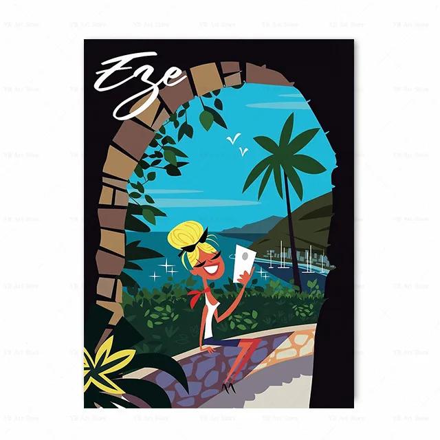 Франция Париж Прованс Амальфи Знаменитый Городской Пейзаж Принт Искусство Холст Постер Для Украшения Гостиной Домашняя Настенная Картина