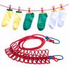 Drying Portable Clothes with Clips   12 Clothes Elastic Hanger Line Windproof