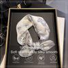 Luxury 100% Mulberry Silk Scarf Women Butterfly Print Bandana Shawl Lady Neckerchief Handkerchief Female Decorative Wrap 53cm