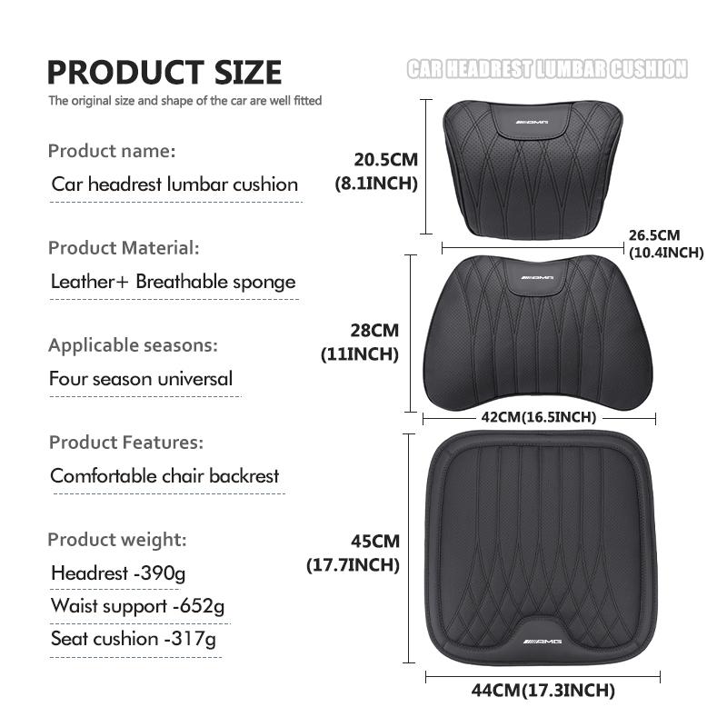 pbfvl2 2025 New Car Seat Back Headrest Lumbar Neck Pillow Support Cushion For Mercedes Benz AMG A B C E S G Class A180 CLK CLA GLE GLC